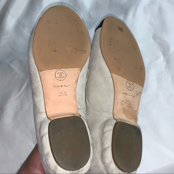 CHANEL size 35.5 cream suede cap toe CHUKKA BOOTIES - Picture 6 of 12